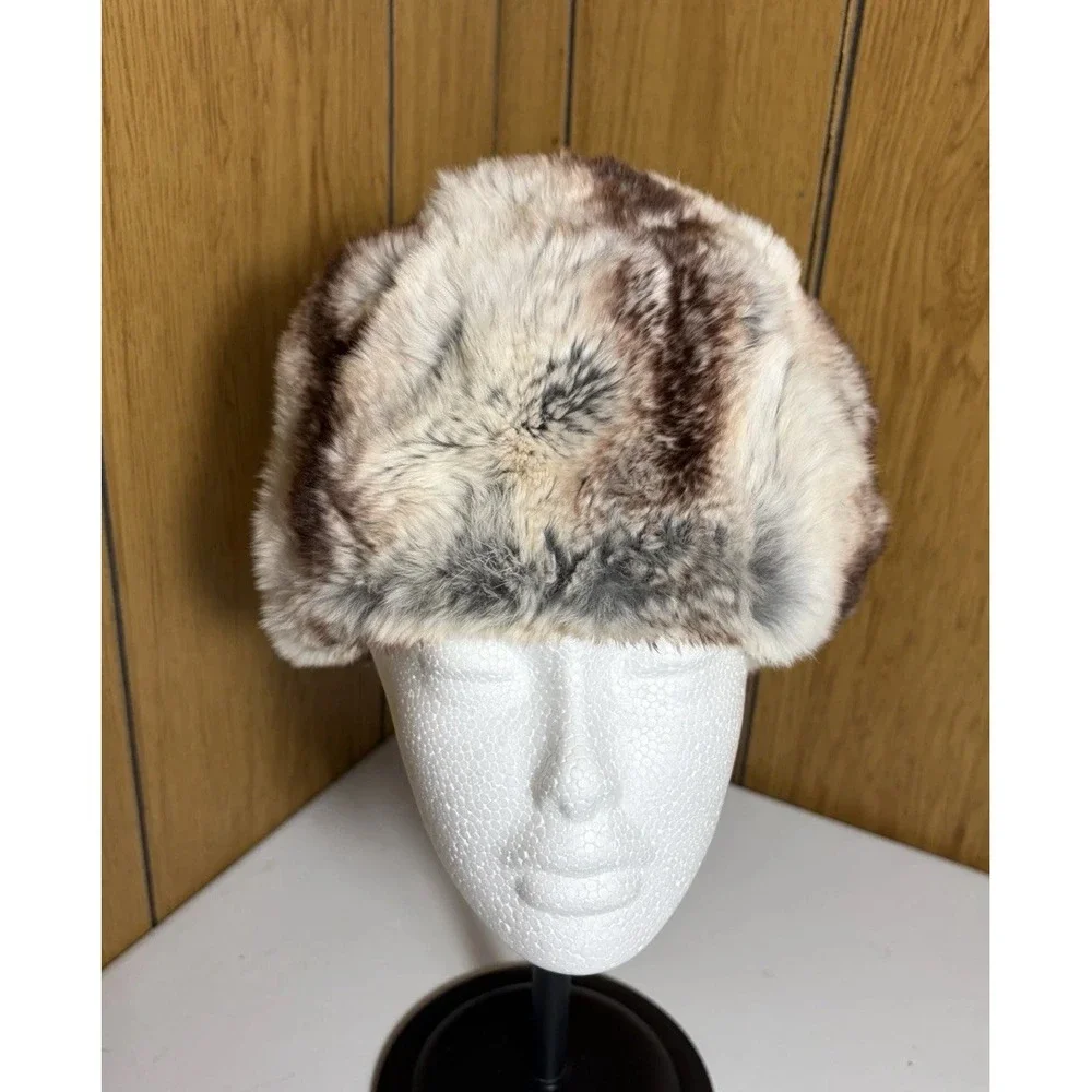 Vintage 60s Lord & Taylor Genuine Rabbit Fur Hat Union Made In USA Cinnamon Roll